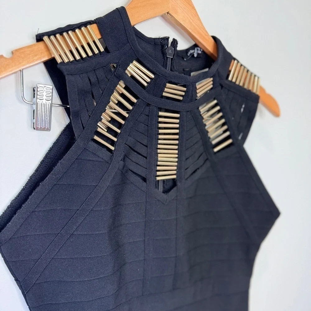 Fashion Nova Bandage Midi Black Dress (M) - Picture 4 of 8